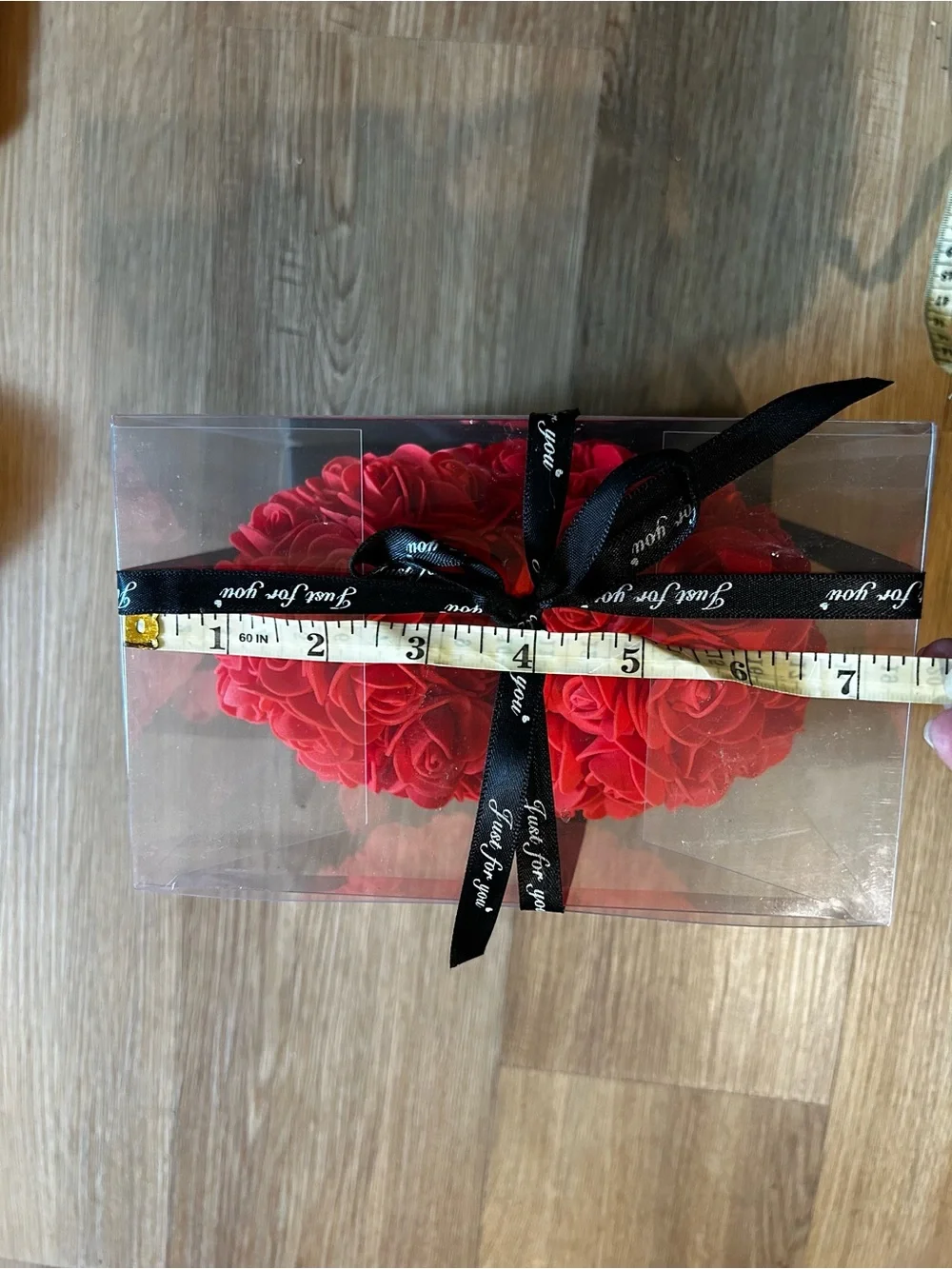 Premium Red Rose Heart Floral Accent -